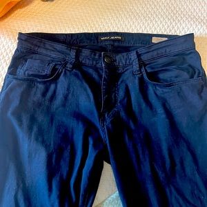 Mens Mavi Jeans navy blue slim straight pants jeans stretch